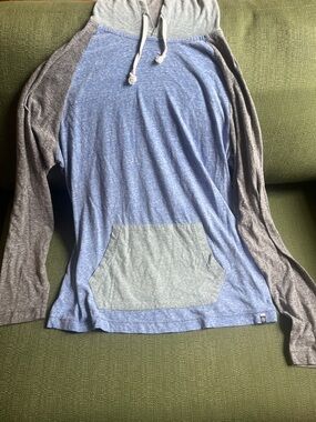 Light Blue & Gray & Light Green Union Bay Raglan Hoodie Top w/ Big Front Pocket